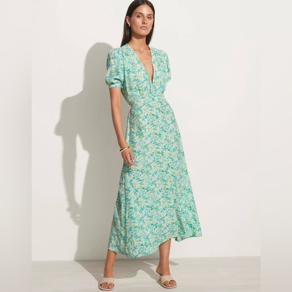 Faithfull the Brand Mint Floral Maxi Dress